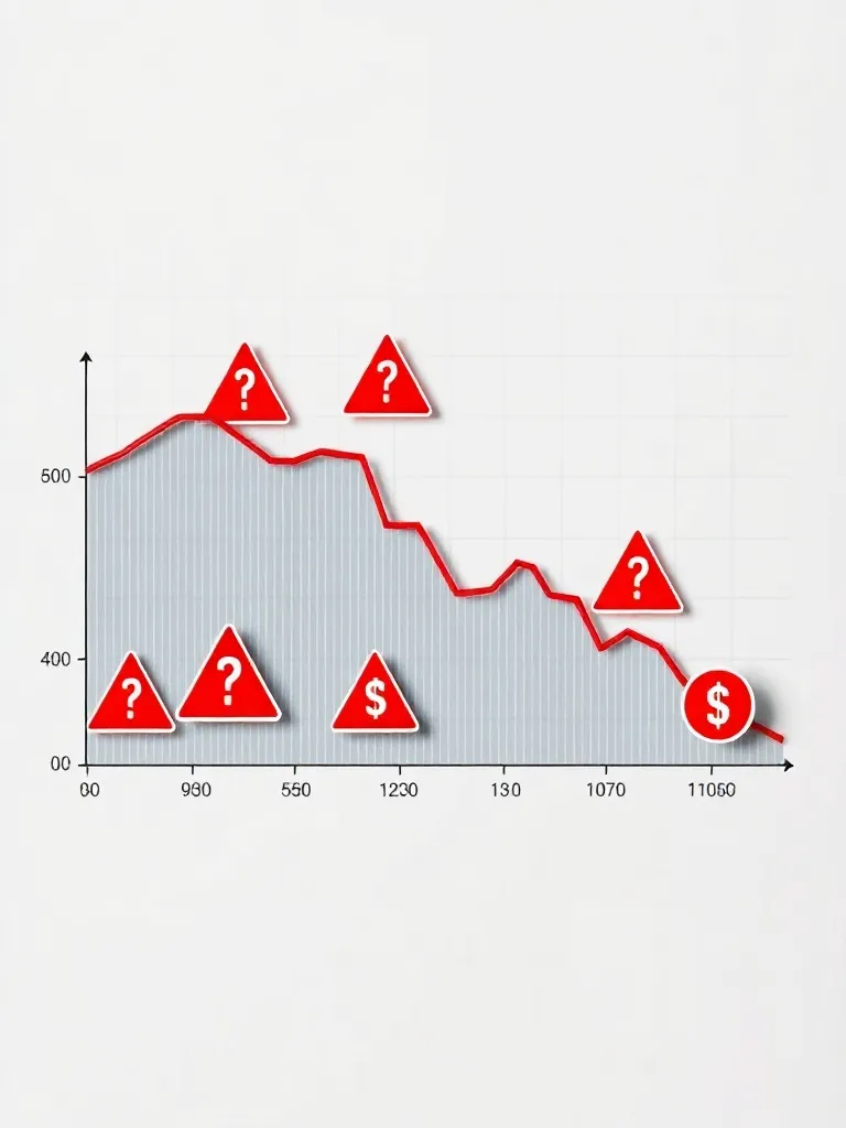 A professional financial chart showing a steep decline in as